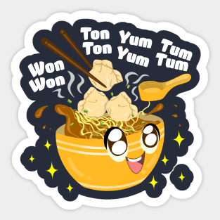 Kawaii Cute Wonton Bowl Wonton Life Wonton Lover Wonton Noodles Sticker